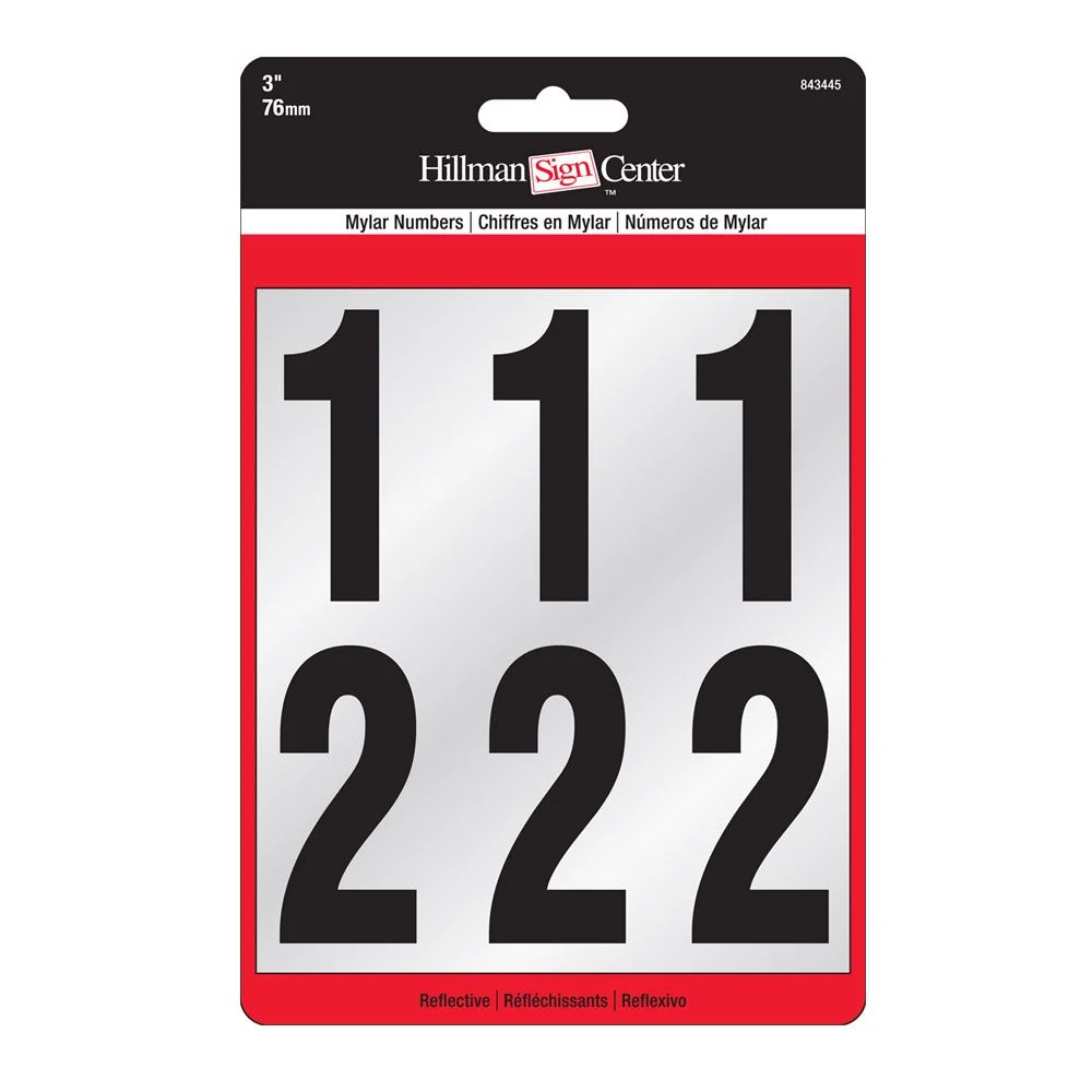 Pure Hillman 3 in. Reflective Numbers Kit Natural