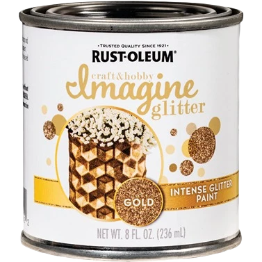 Responsible Rust-Oleum Intense Gold Imagine Glitter Paint 8 oz. First-Class