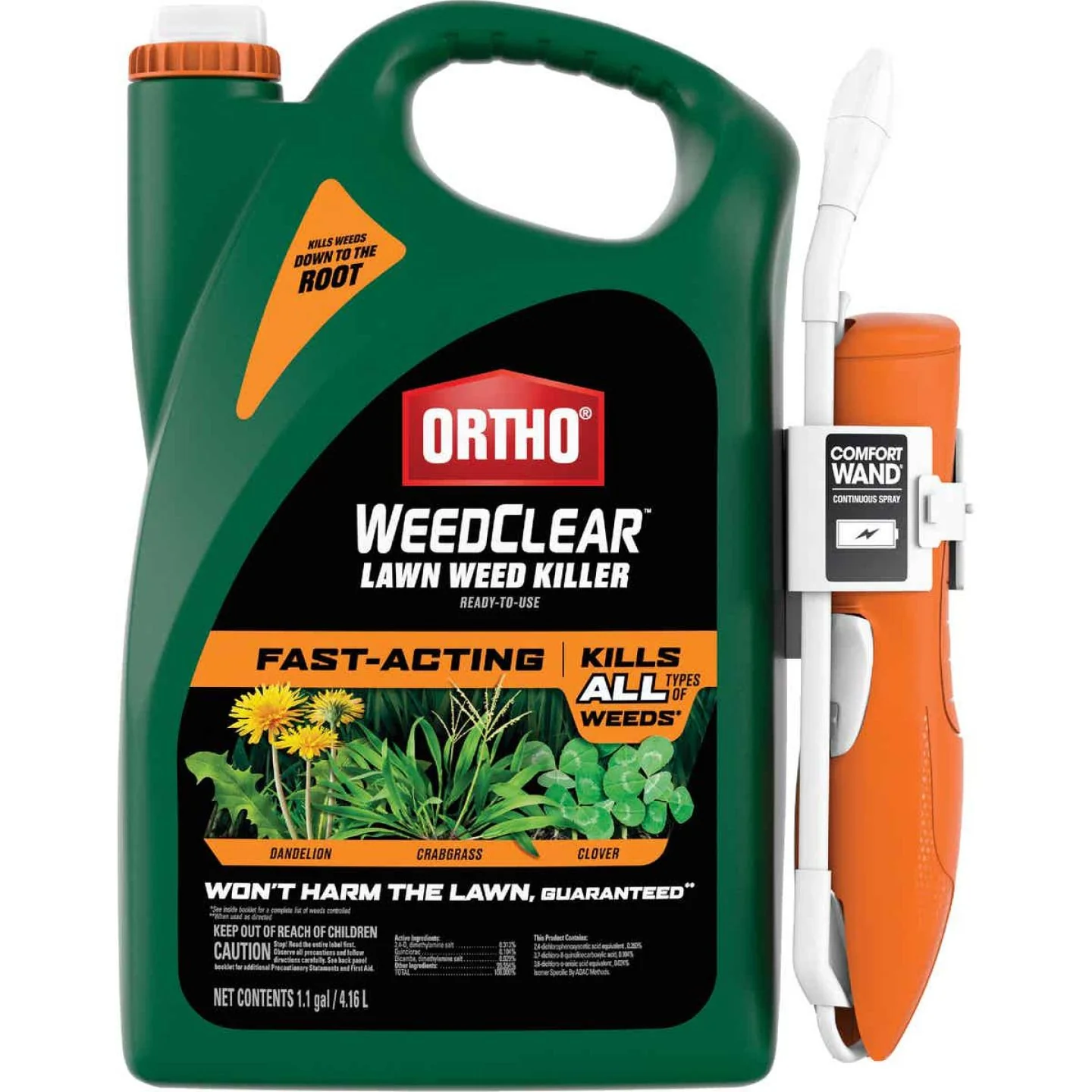 Certified Ortho WeedClear Fast Acting Lawn Weed Killer Spray w Comfort Wand 1.1 gal. Casual
