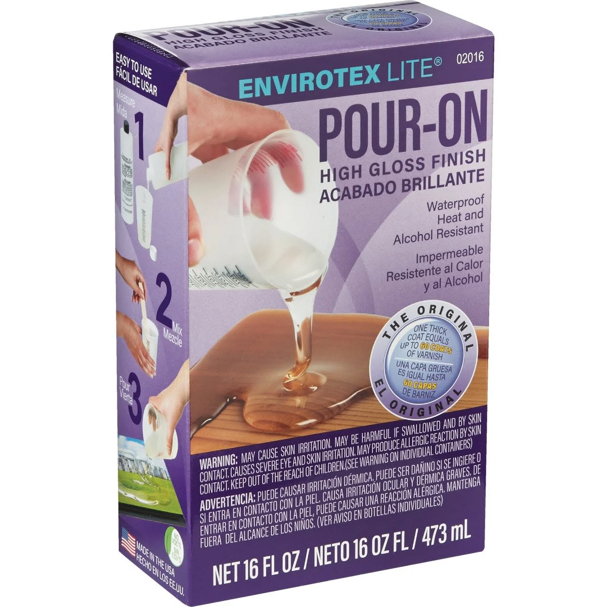 Sophisticated Envirotex Lite Pour-On High-Gloss Finish 16 oz. Genuine