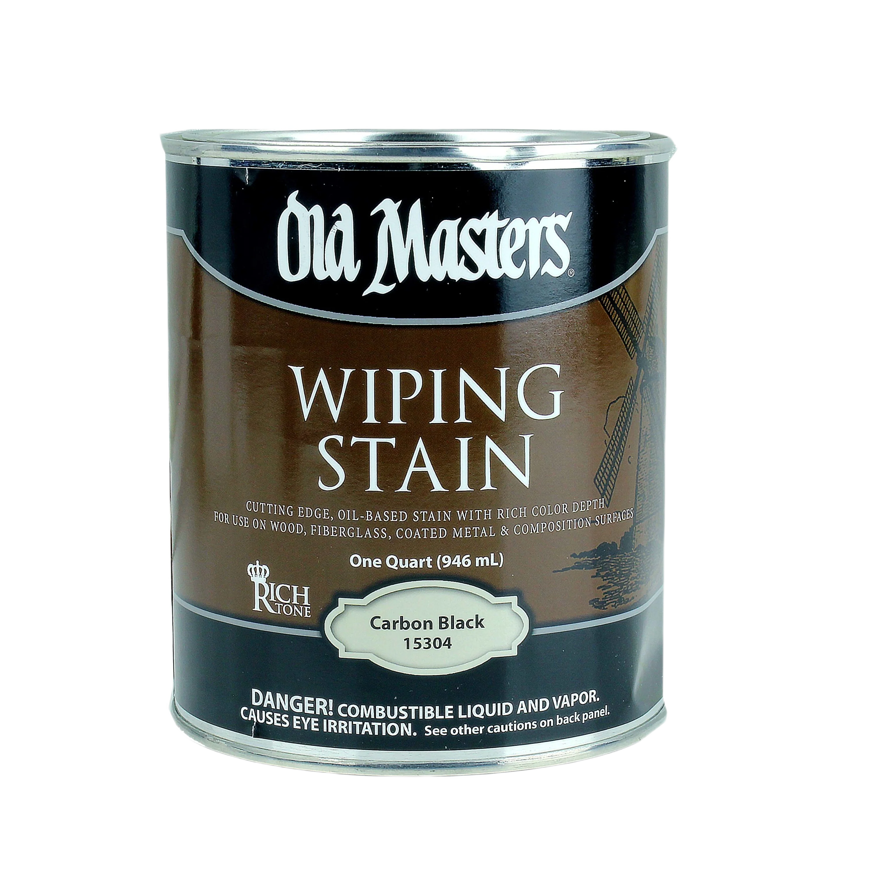 World-Class Old Masters Carbon Black Wiping Stain 1 Quart Fast