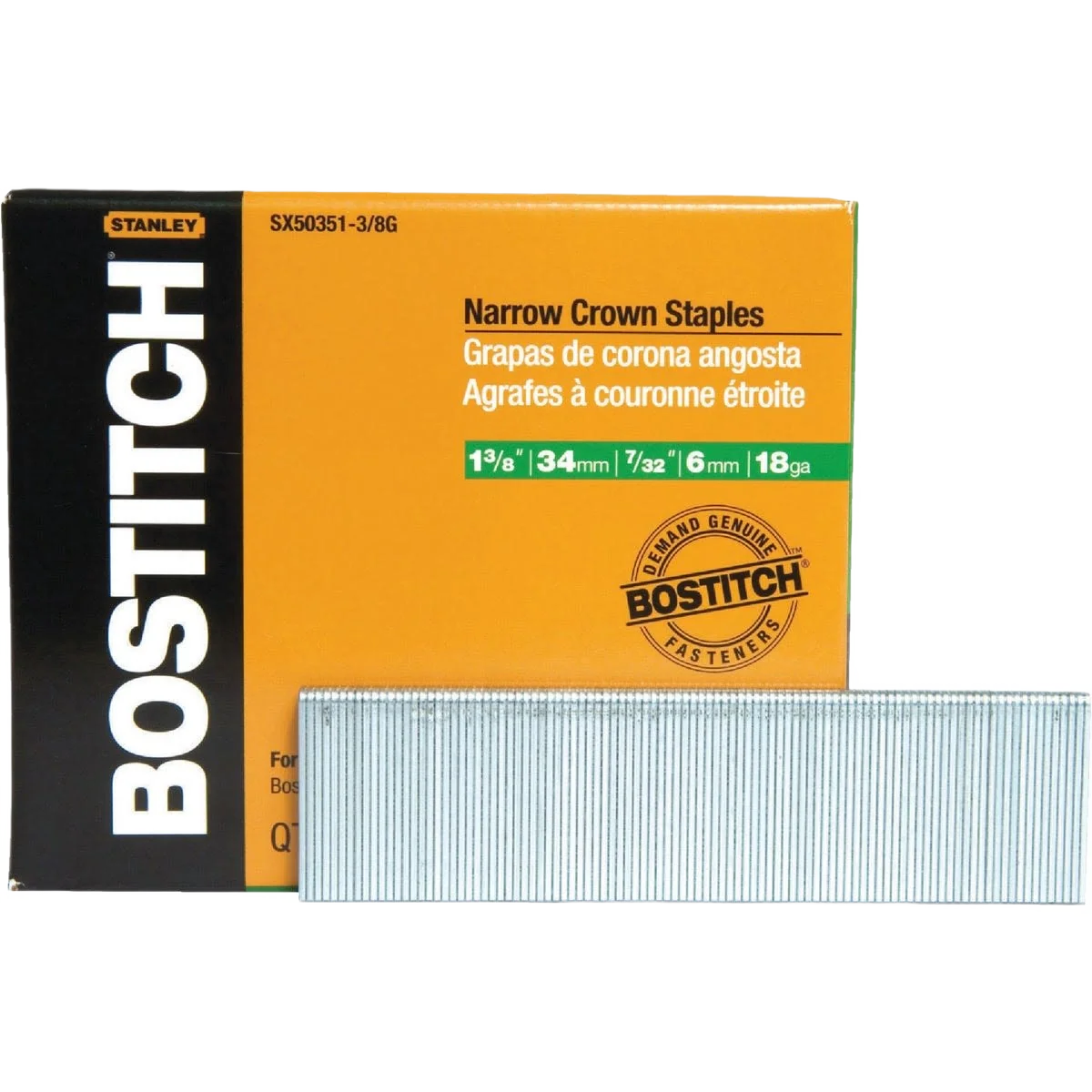 Smooth Bostitch Narrow Crown Finish Staple Solid