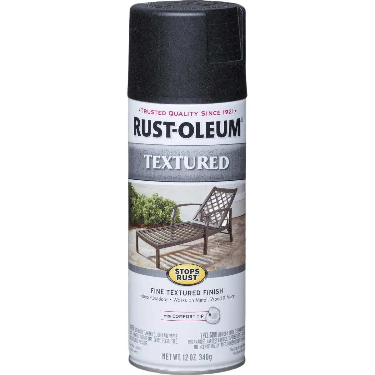Easy-to-Use Rust-Oleum Black Textured Finish Spray Paint 12 oz. Professional