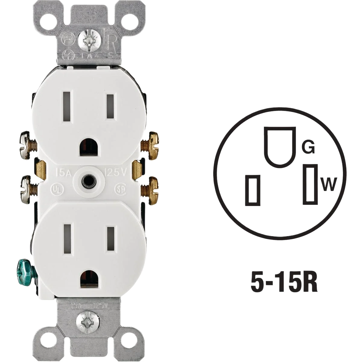 Comfortable Leviton 15 Amp White Tamper Resistant Duplex Outlet Responsible