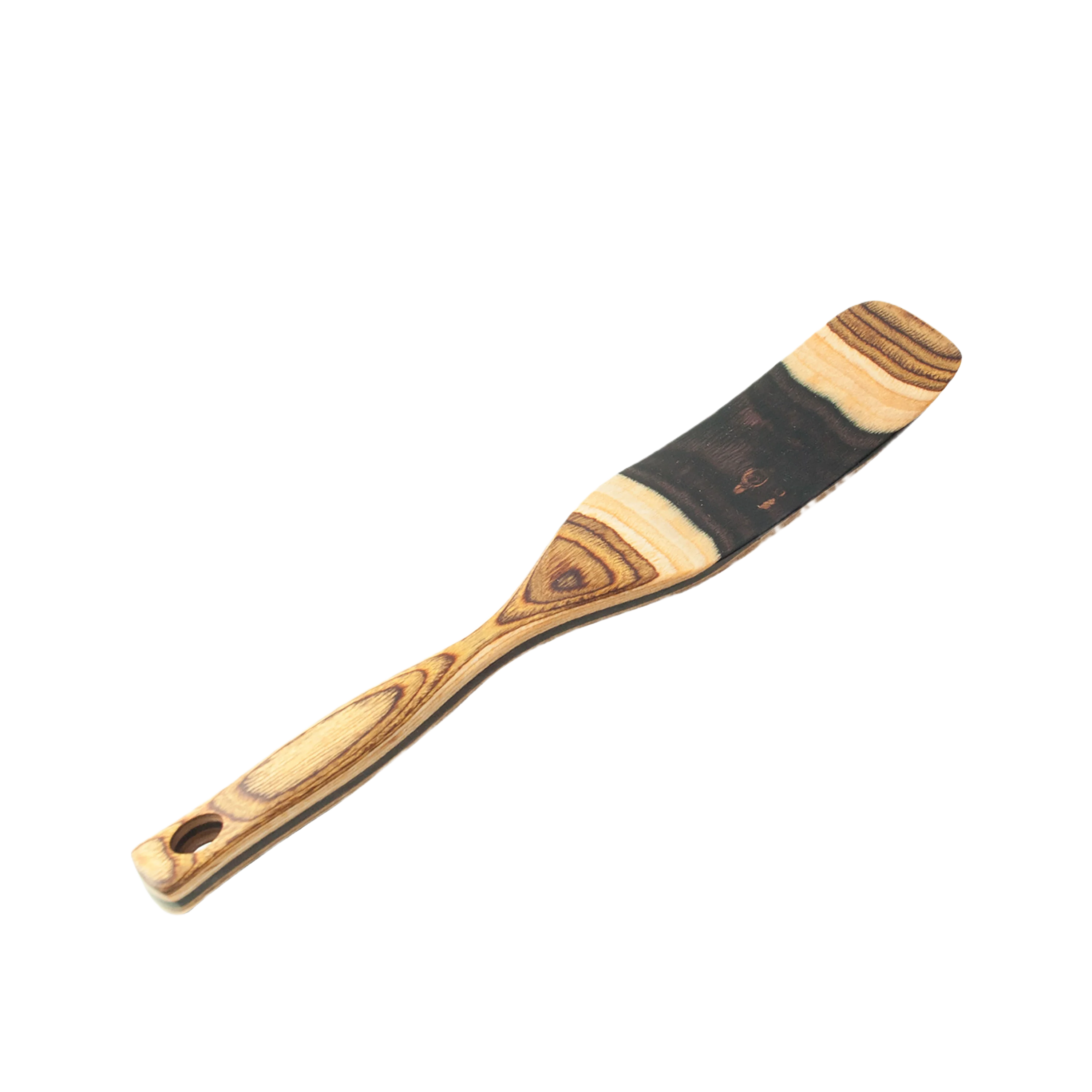 Stylish Island Bamboo Pakka Wood Natural Spurtle 11 in. Breathable