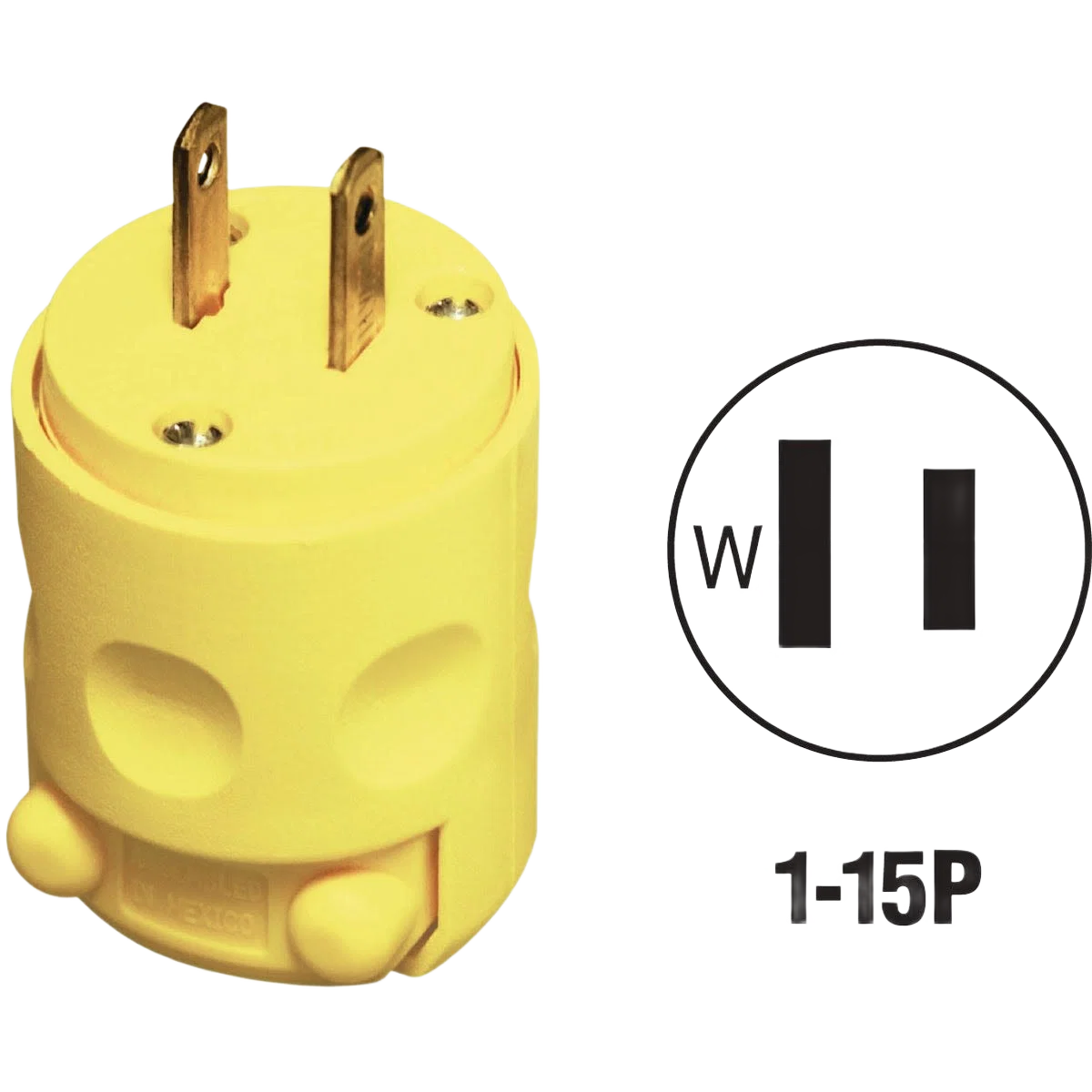 Minimalist Leviton Yellow 2-Wire 2-Pole Residential Grade Cord Plug Certified
