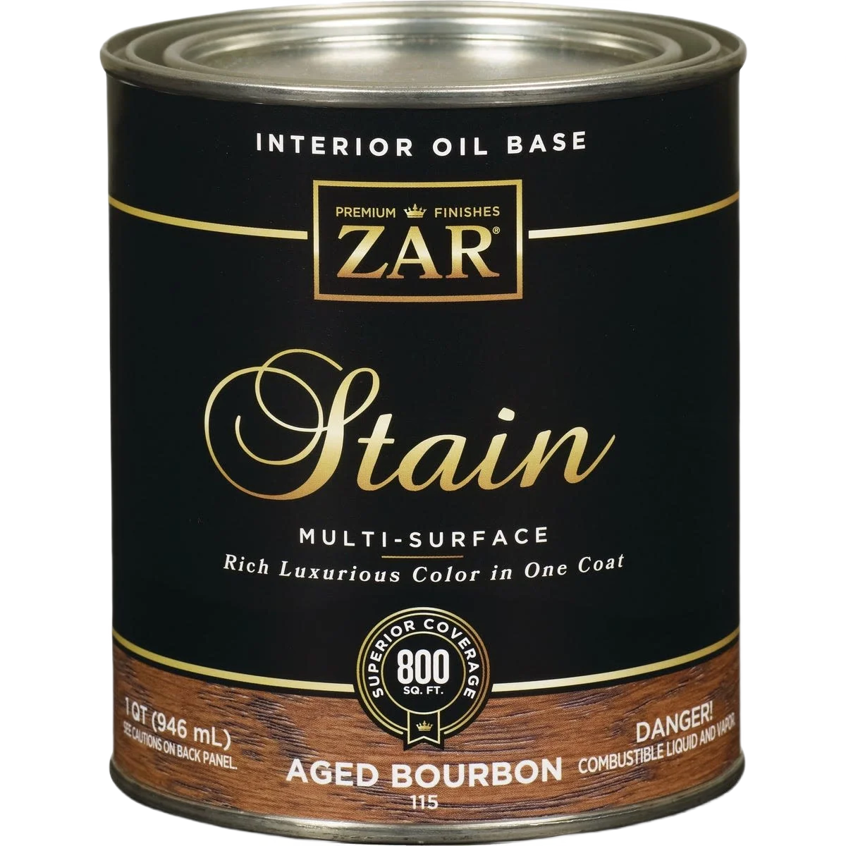 Top-Quality ZAR® Interior Oil Base Aged Bourbon Wood Stain 1 Quart Consistent
