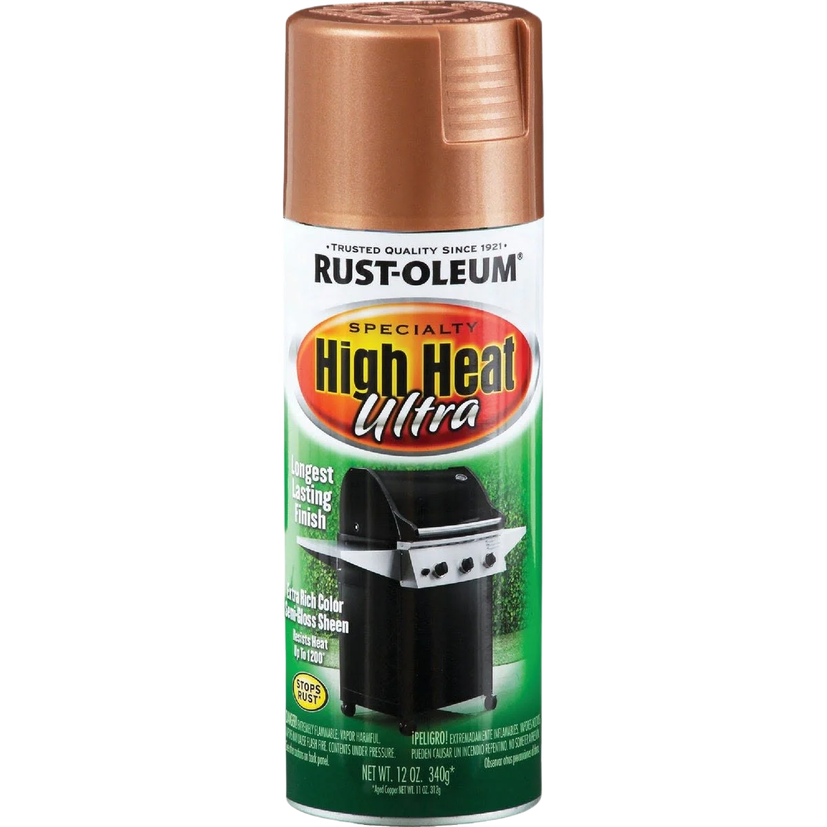 Enhanced Rust-Oleum Ultra High Heat Aged Copper Spray Enamel 12 oz. Superior