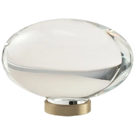 Certified Amerock Glacio Clear Glass Golden Champagne Oval Knob 1.75 in. Excellent
