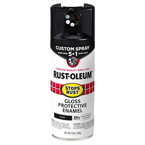 Versatile Rust-Oleum Protective Enamel w 5-in-1 Spray Gloss Black Solid
