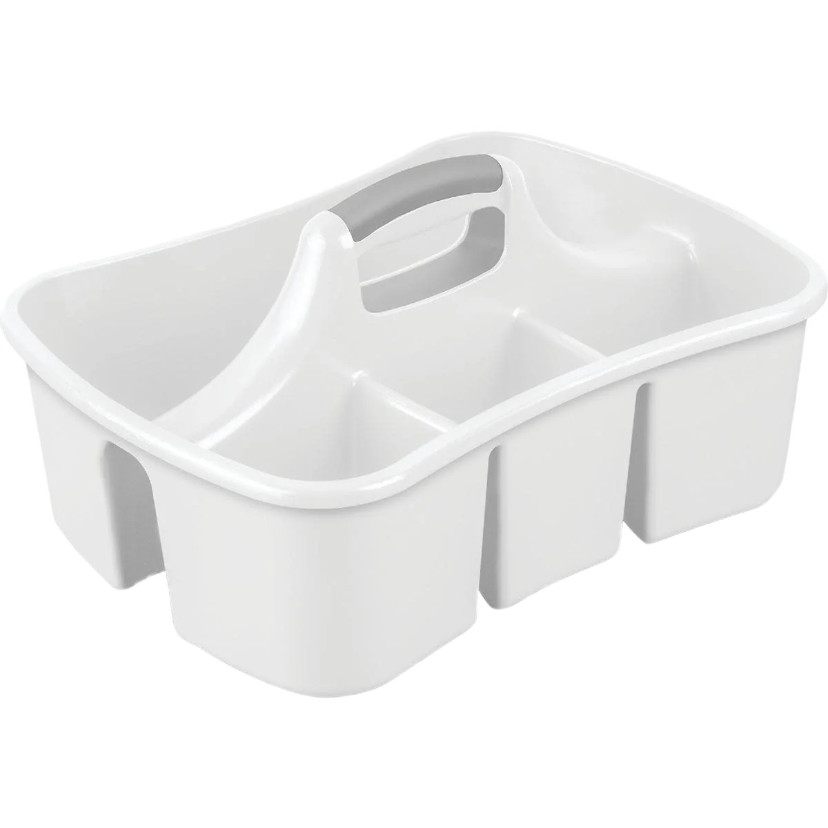 Efficient Sterilite White Ultra Large Divided Caddy 17.75 in. Secure