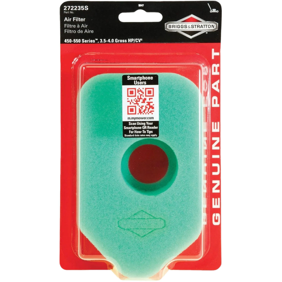 Certified Briggs Stratton 3.5 To 3.75 HP Air Filter First-Class
