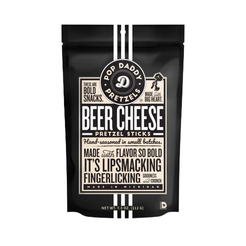 Safe Pop Daddy Perrin Beer Cheese Seasoned Pretzels 7.5 oz. Natural