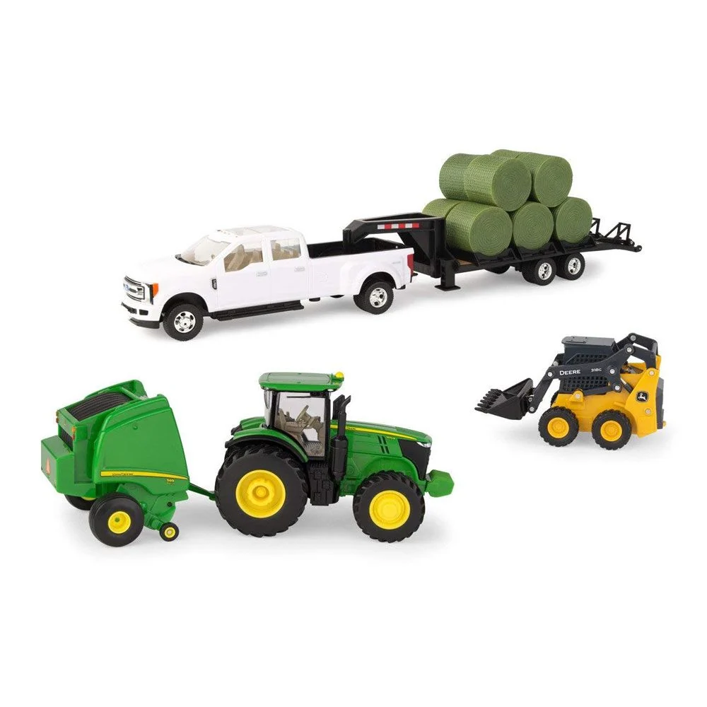 Relaxed TOMY John Deere 1 32 Scale Round Bale Haying Set Modern