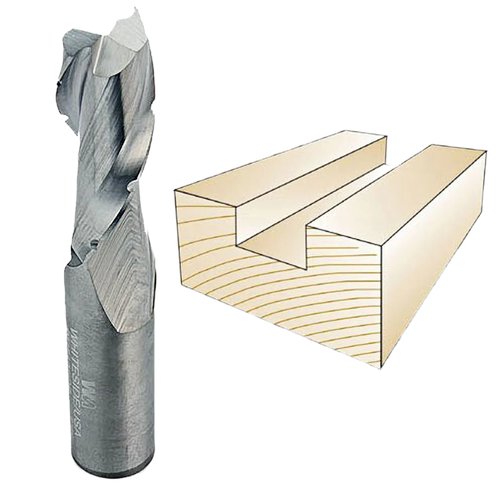 Secure Whiteside Spiral Downcut Bit w Chip Breaker 1 2 in. SH x 1 2 in. CD x 1-1 4 in. CL Environmentally Friendly