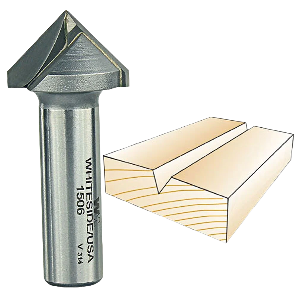 Efficient Whiteside 90 deg. V-Groove Bit 1 2 in. SH x 1 in. CD x 1 2 in. PL Luxury