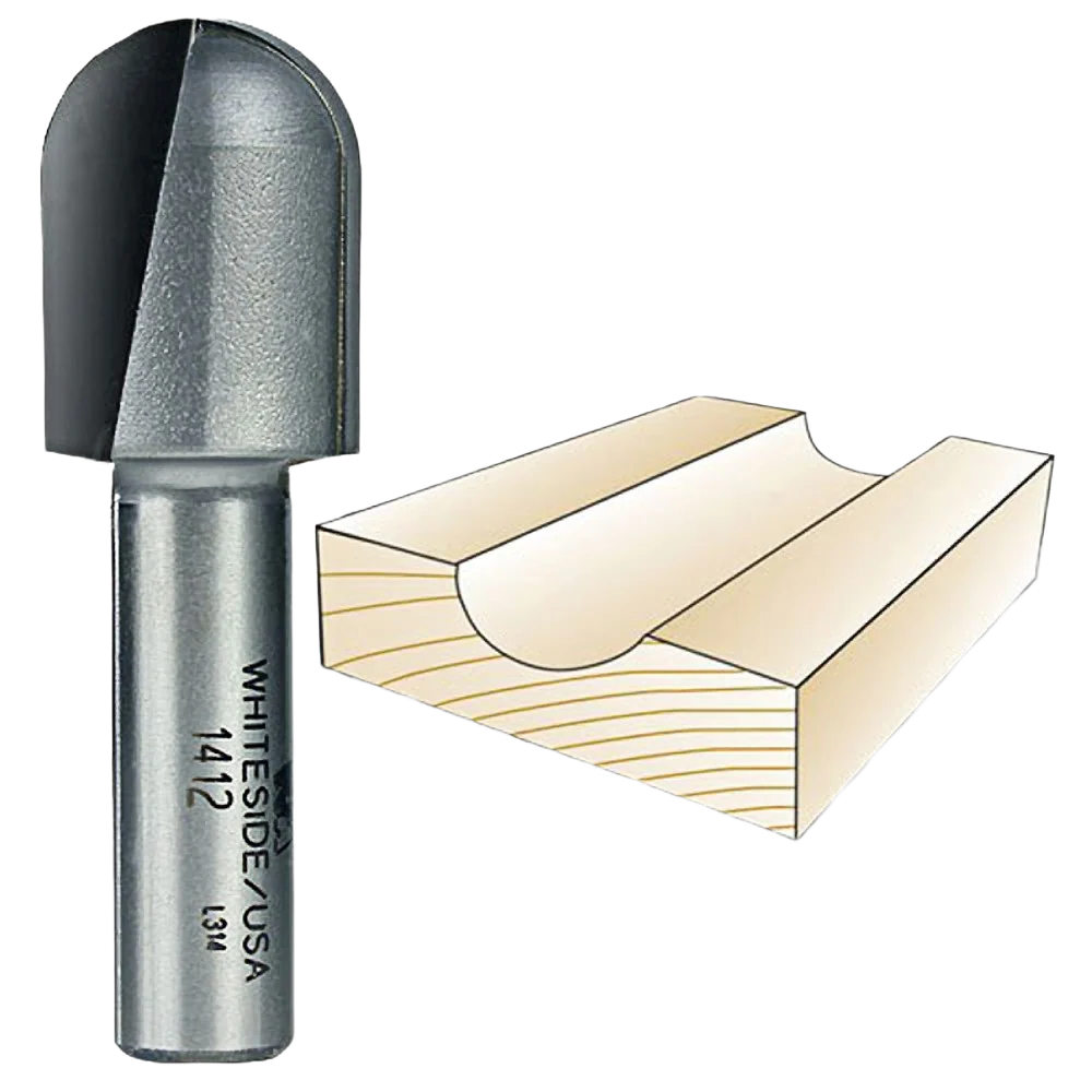Traditional Whiteside Core Box Bit 1 2 in. SH x 7 16 in. R x 7 8 in. CD Lightweight