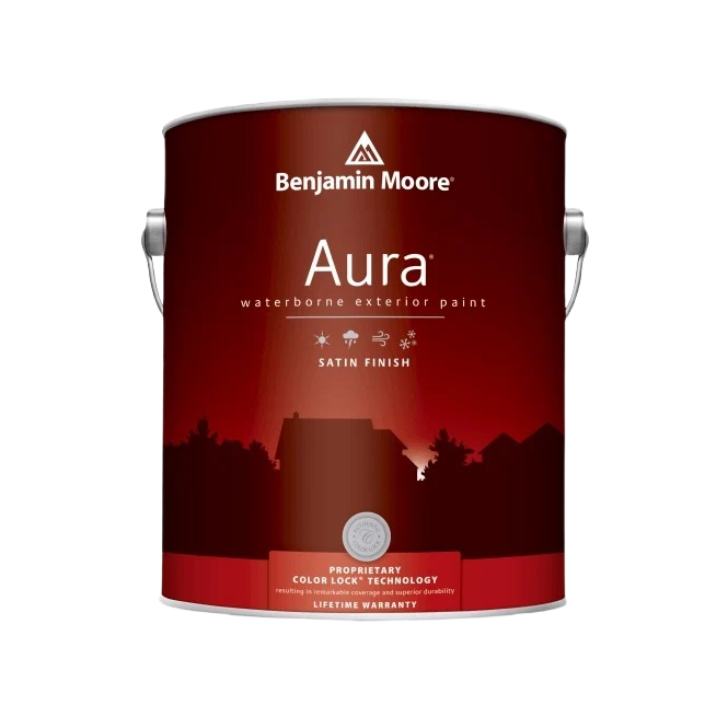 Long-Lasting Benjamin Moore Aura White Satin Exterior Paint 1 Quart Modern