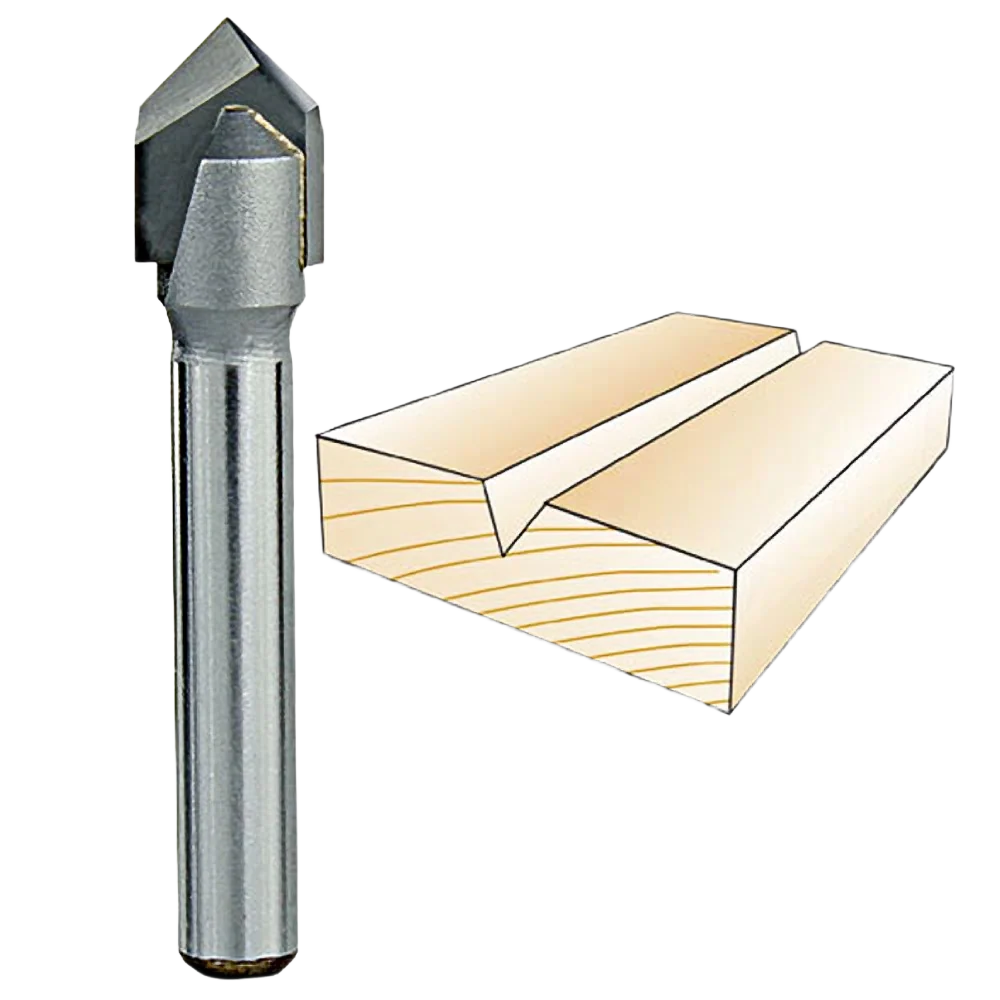 Detailed Whiteside 90 deg. V-Groove Bit 1 4 in. SH x 3 8 in. CD x 3 16 in. PL Relaxed