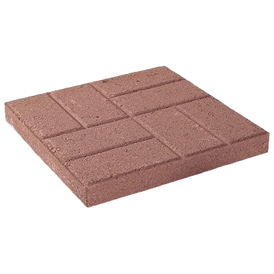 Authentic Oldcastle Red Brick Embossed Patio Stone 16 x 16 in. Recyclable