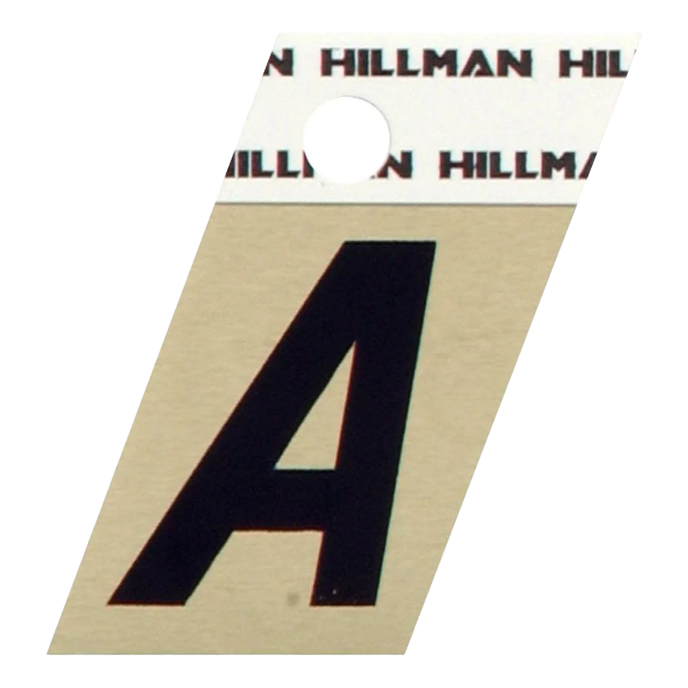 Trendy Hillman 1-1 2 Inch Black Gold Aluminum Angle Cut Sticker Letter A Elegant