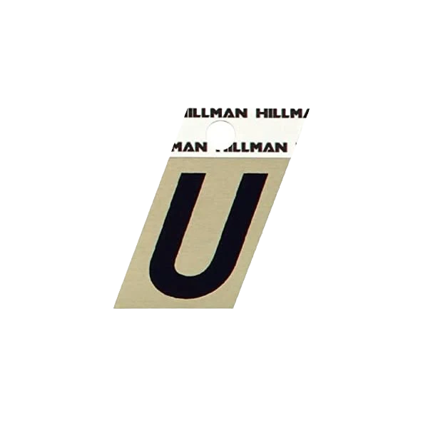 Effective Hillman 1-1 2 in. Black Gold Aluminum Angle Cut Sticker Letter U Top-Quality