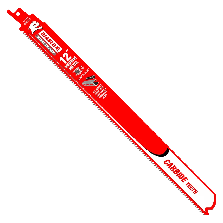 Enhanced Diablo 12 in. Carbide Recip Blades for Medium Metal Cutting Soft