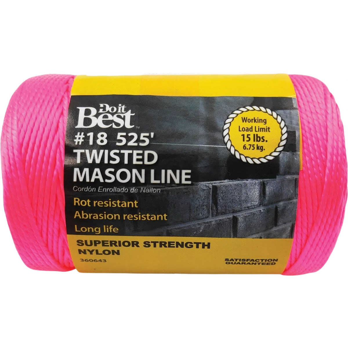 Innovative Do it Fluorescent Pink Twisted Nylon Mason Line 525 ft. Official