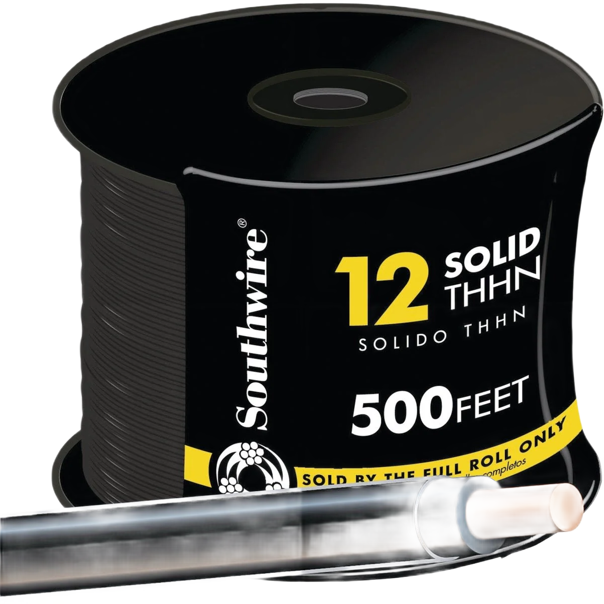 High-Quality Southwire 500 Foot Solid Black 12 Awg Solid Thhn Wire Premium Material