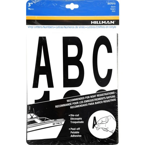 Recyclable Hillman Adhesive 3-In. Black Letter Number Kit Trendy