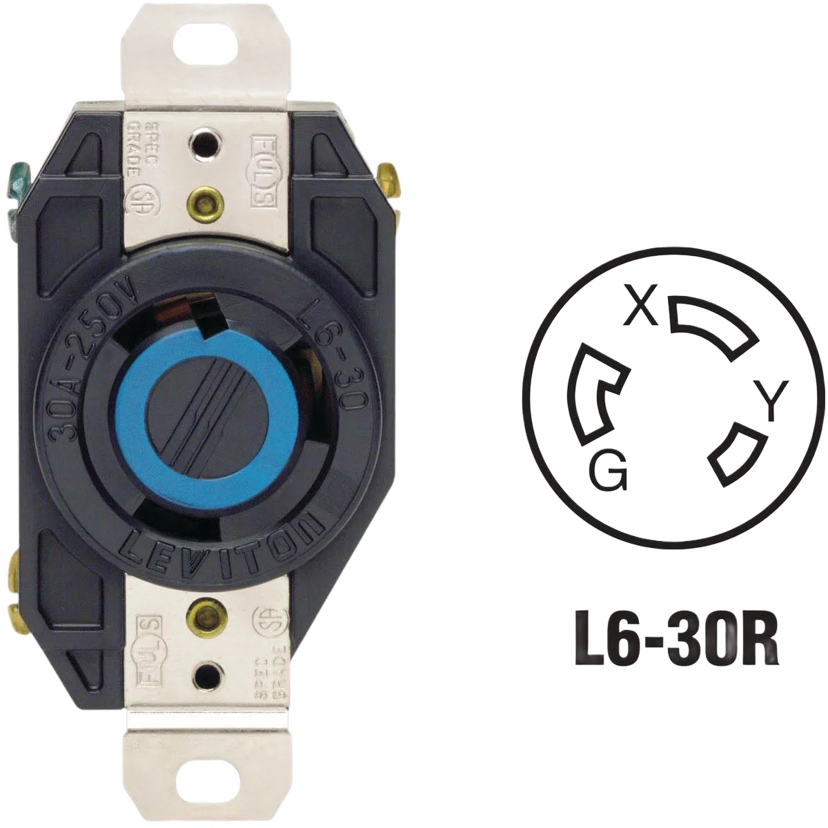 Expertly Made Leviton Black Industrial Grade Locking Outlet Receptacle Natural