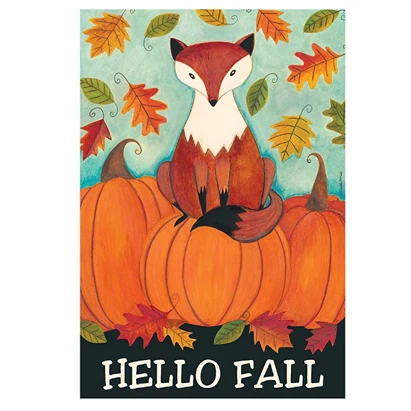 Certified Magnolia Garden Garden Hello Fall Fox Flag 13 x 18 in. Reusable