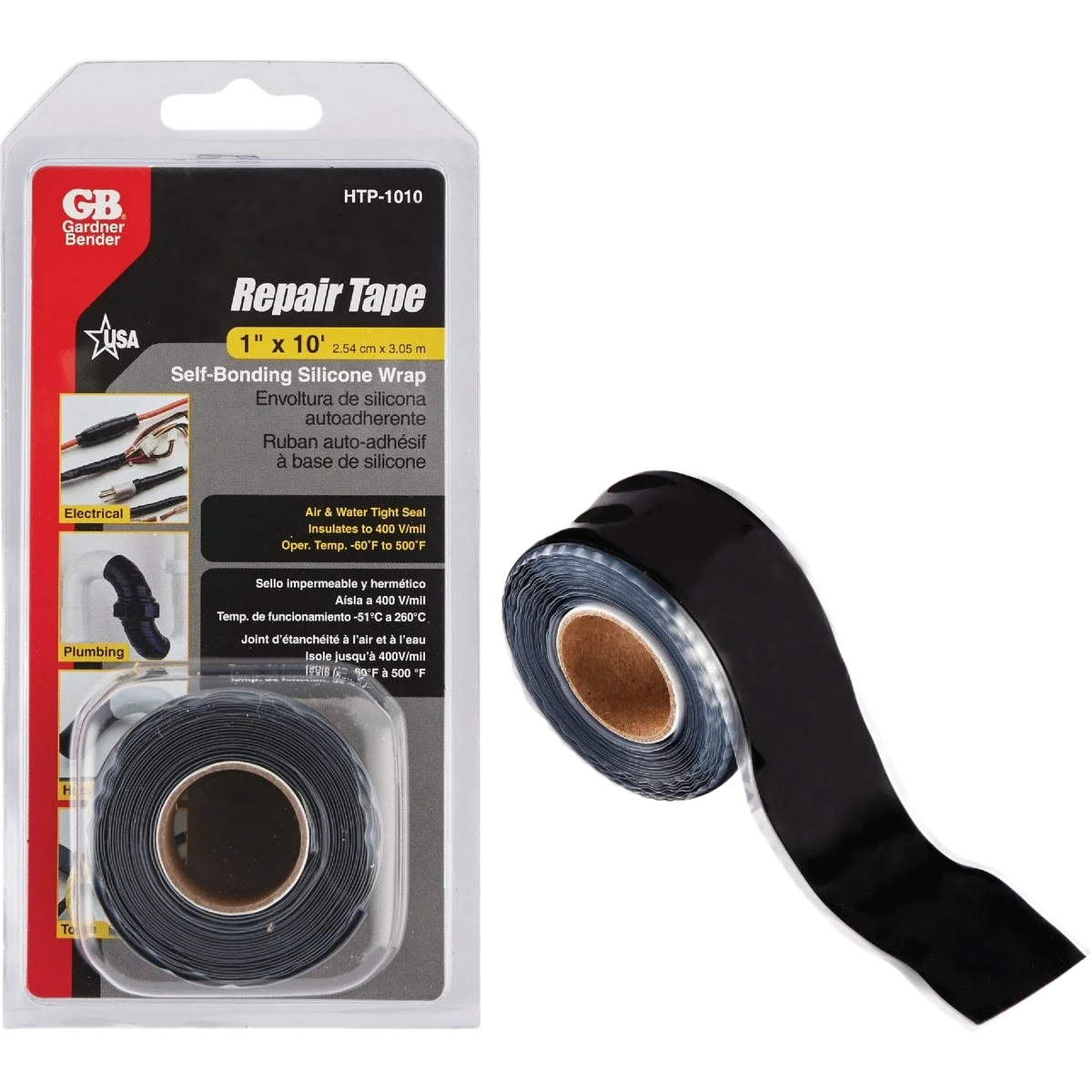 User-Friendly Gardner Bender Black Self-Sealing Tape 1 In. x 10 Ft. Pure