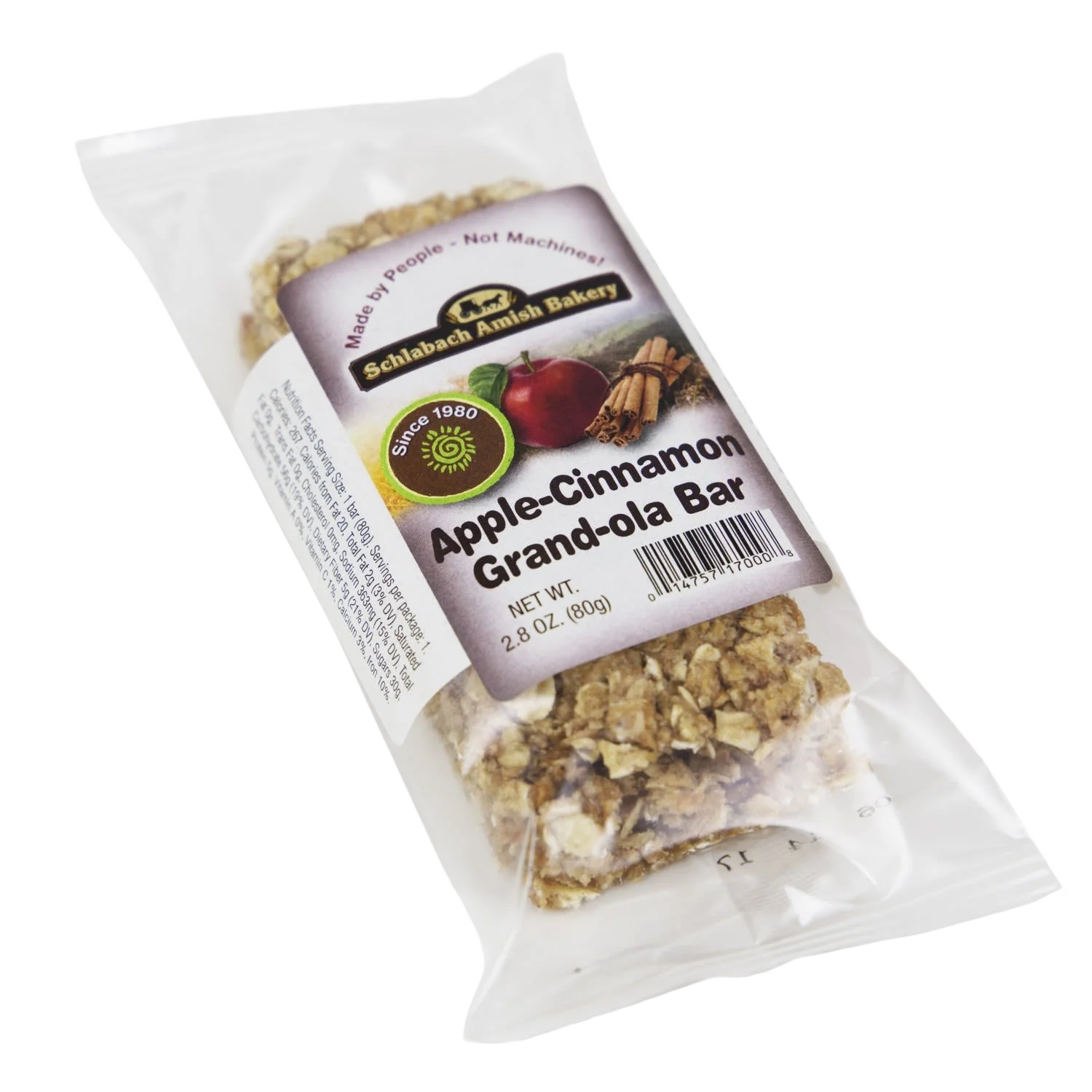 Minimalist Schlabach’s Amish Bakery Apple Cinnamon Grand-Ola Bar 2.8 oz. Artisan