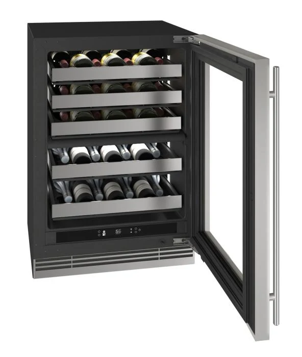 Sophisticated 24 Dual-Zone Wine Refrigerator Natural