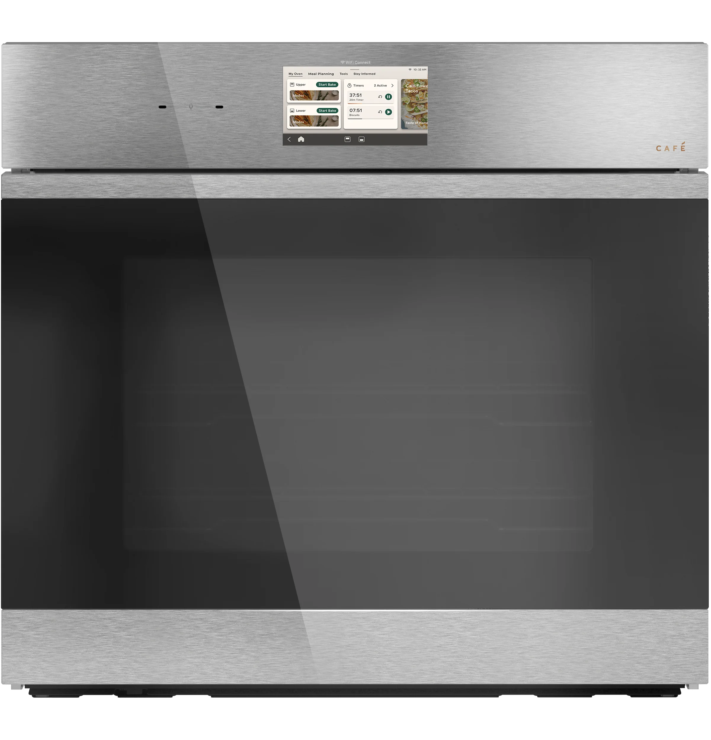 Contemporary CAFÉ™ 30 Smart Built-In Convection Single Wall Oven in Platinum Glass Authentic