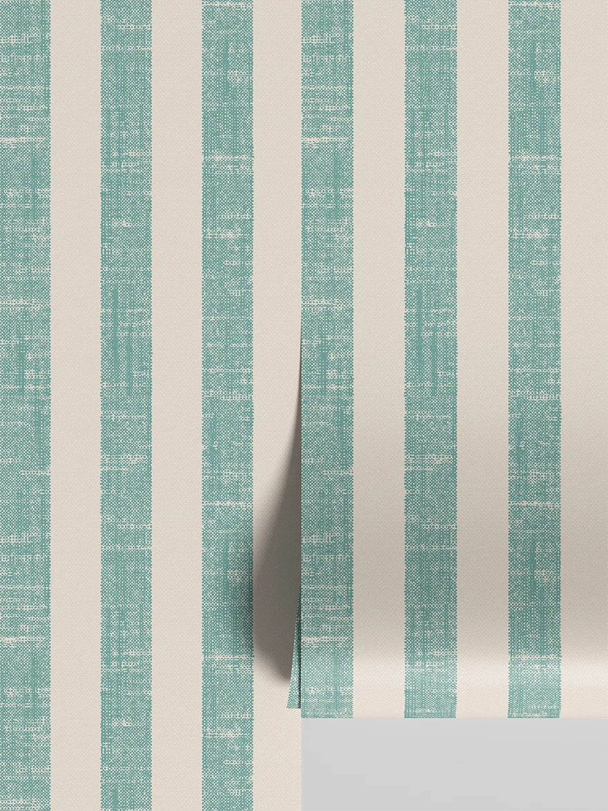 Reusable Wasabi Pembroke Stripe Wallpaper Durable