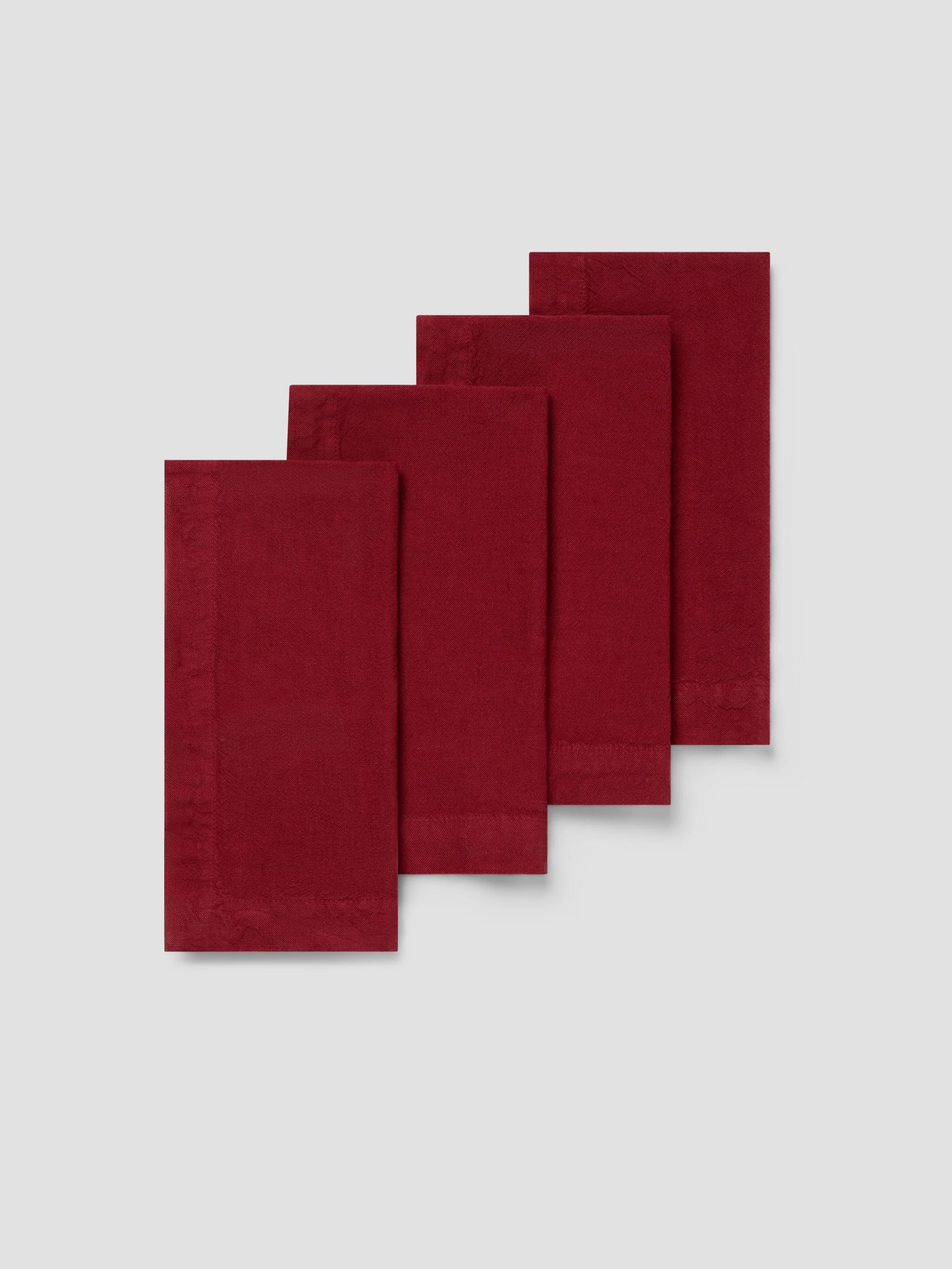 Reusable Rhubarb Linen Blend Napkins Set of 4 High-Quality
