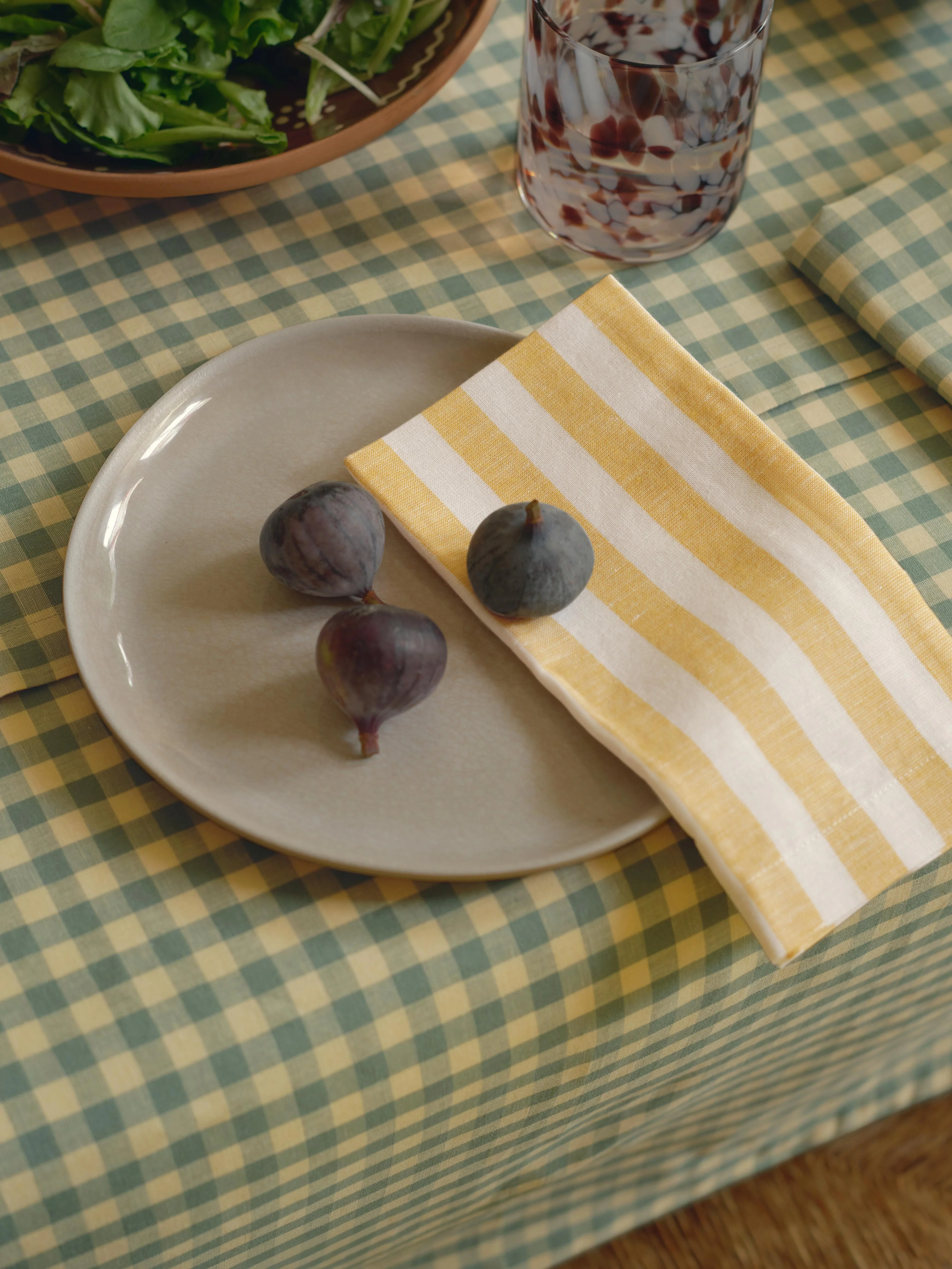 Casual Honey Pembroke Stripe Linen Blend Napkins Set of 4 Trendy