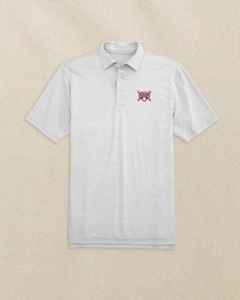 Excellent LSU 2025 Baseball National Champions Driver Spacedye Polo Secure