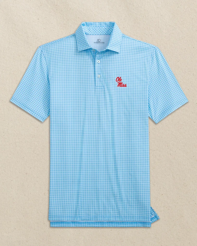 Elite Ole Miss Rebels Driver Dunes Edge Plaid Polo Pure