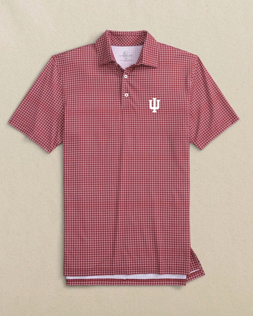Efficient Indiana Hoosiers Driver Dunes Edge Plaid Polo Official