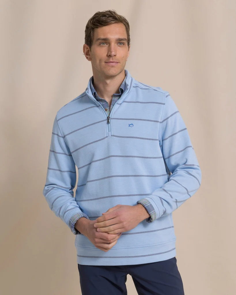 Effective Sandy Cove Pique Stripe Quarter Zip Proven