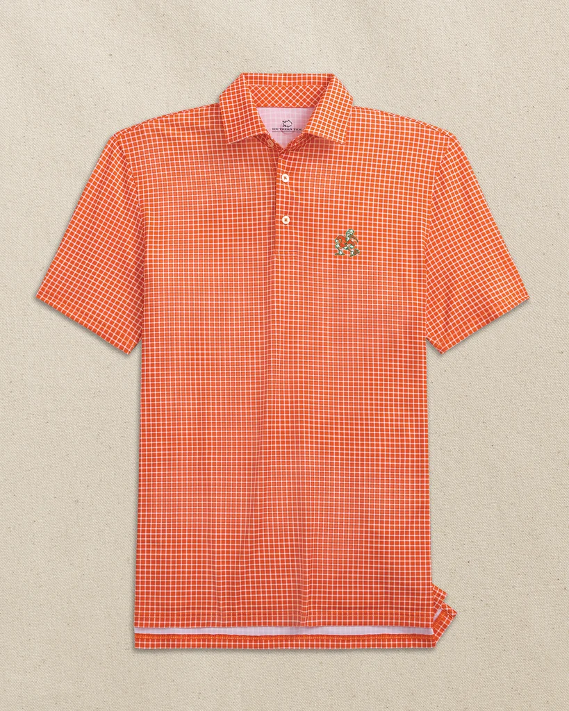 Secure Miami Sebastian the Ibis Driver Dunes Edge Plaid Polo Outstanding