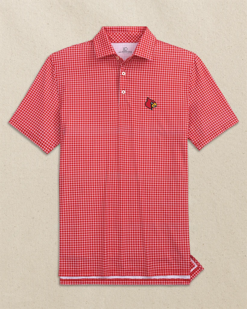 Lightweight Louisville Cardinals Driver Dunes Edge Plaid Polo High-End