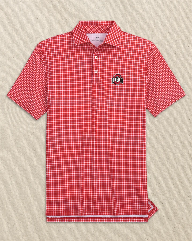 Sophisticated Ohio State Buckeyes Driver Dunes Edge Plaid Polo Outstanding