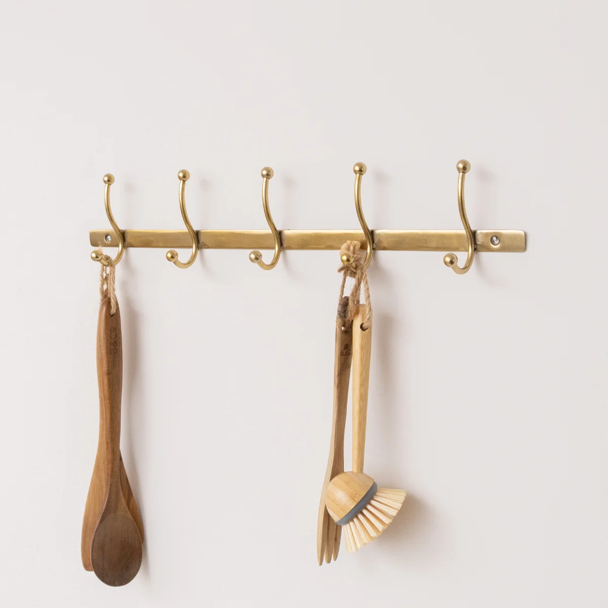 Next-Generation Antique Gold Metal Wall Hook Rail – 49cm Smooth