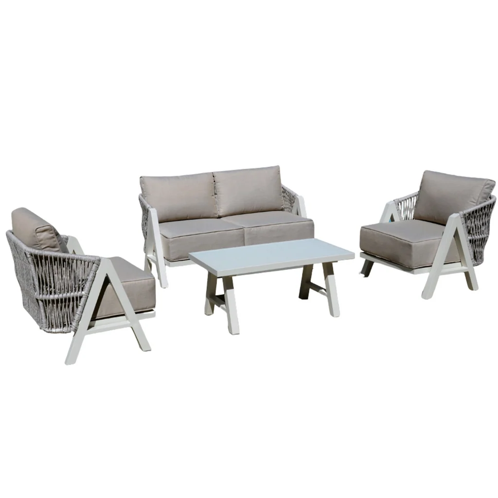 Clean Hervey Bay 4 Piece Outdoor Lounge Set Traditional