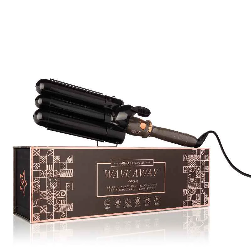 Exclusive Almost Famous Digital Tourmaline Triple Curler Stylish