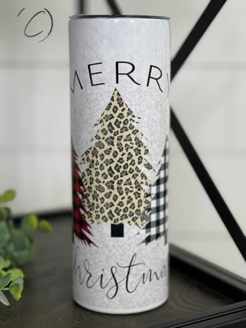 Clean Plaid Leopard Tumbler Fine Crafted